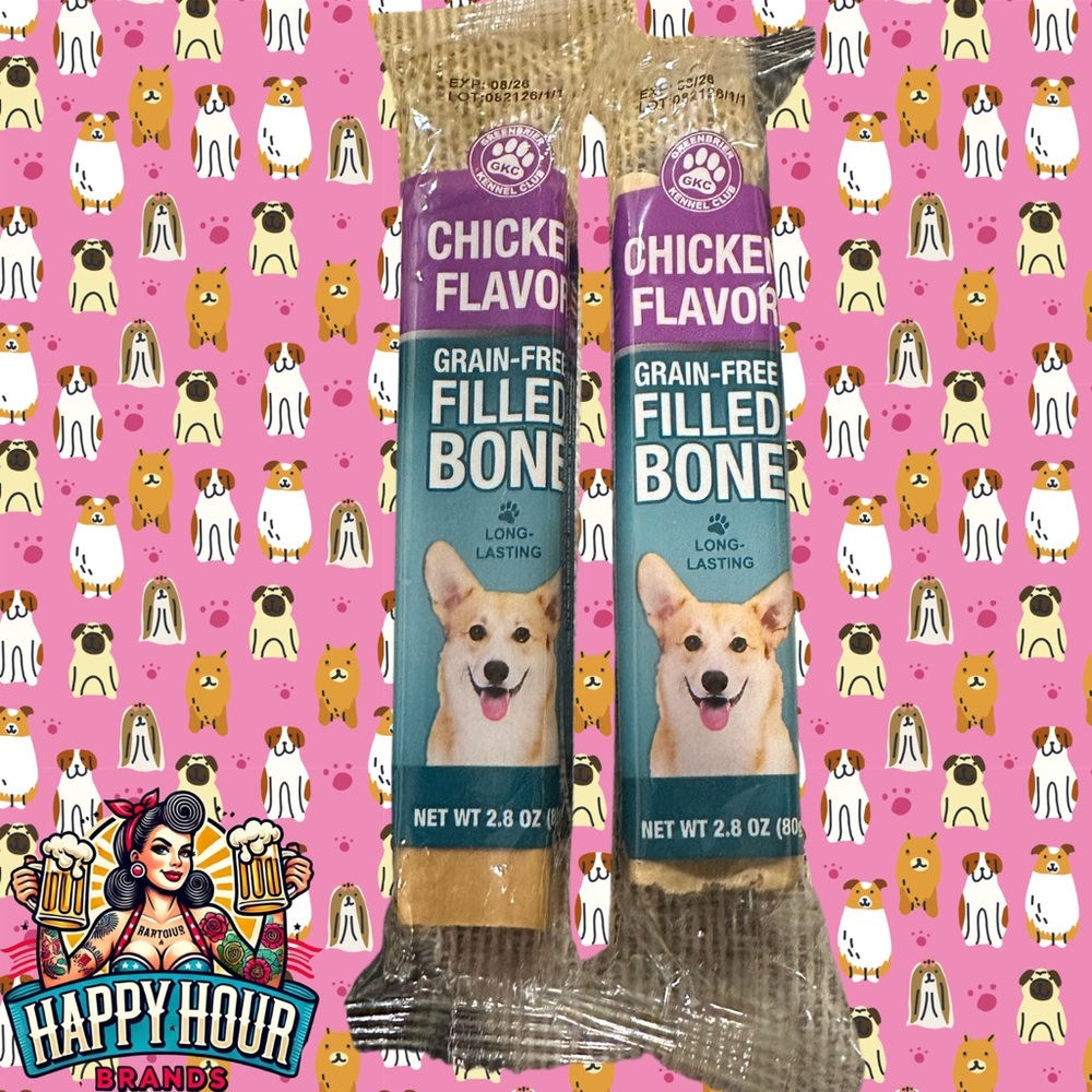 GreenBrier Kennel Club Grain-Free Filled Dog Bone Chicken Flavor  Lot Of 2
